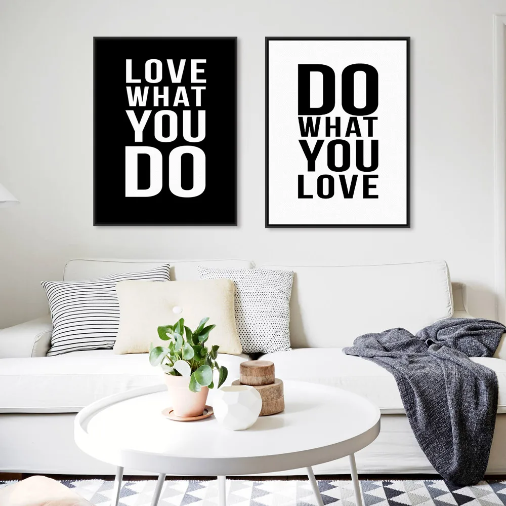 Minimalist Black White Motivational Love Quote Poster Prints Vintage Picture Canvas Painting No Frame Nordic Home Decor Wall Art in Painting & Calligraphy