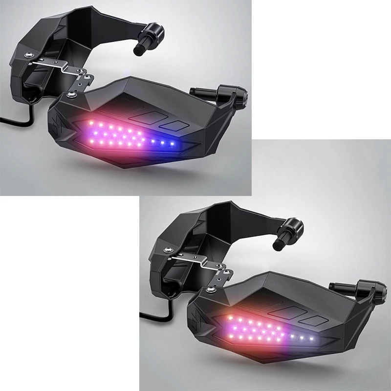 

Universal Blue/White Motocross Hand Guards Led Handguard Protector with LEDs Warning Light