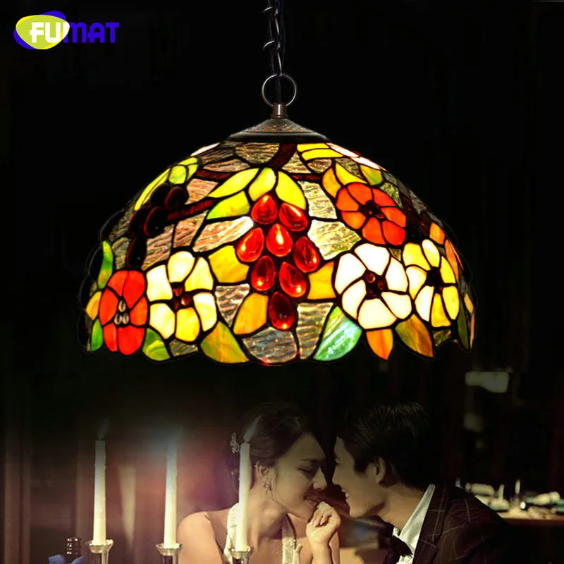 இfumat Stained Gl ᗜ Lj Pendant Light Hand Made Vintage Fumat Stained Gl Pendant Light Hand Made Vintage Shade Lamp Bar Restaurant Lamps Kitchen Living Room Lights