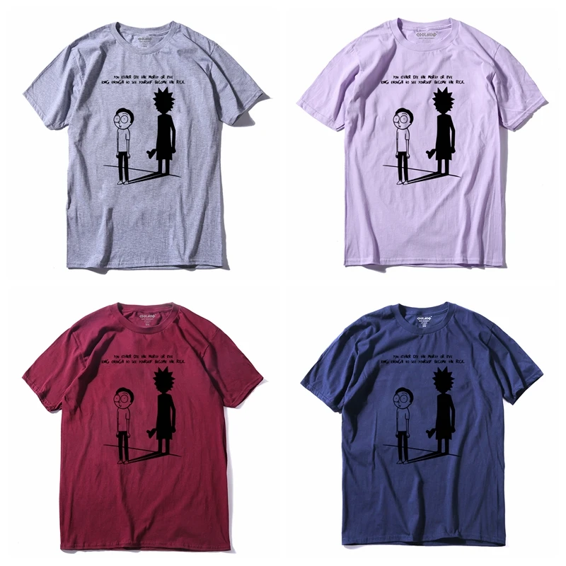 COOLMIND/ футболка с короткими рукавами из хлопка с изображением Рика и Морти; Повседневная модная футболка; летняя футболка с принтом; футболка; RI0129A