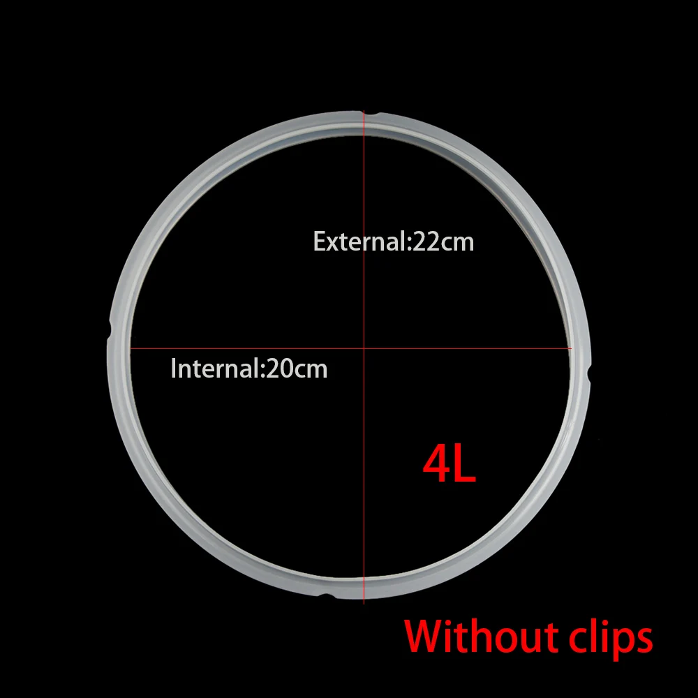 1 шт. резиновая Давление кухонные прокладки Замена Силиконовое уплотнительное кольцо для 20 22 см электрические скороварки кухонная посуда инструмент - Цвет: 4 L without clips