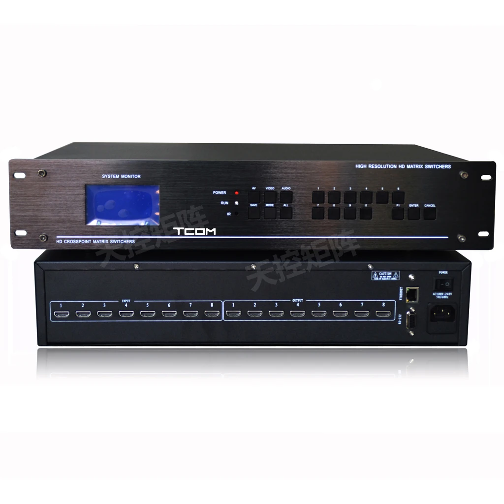 

8*8 HDMI Matrix Switch Switcher HDCP 1080P 3D 4K Video Display Auto Loop RS232 IR Remote Control Scenes Plan Industrial Grade