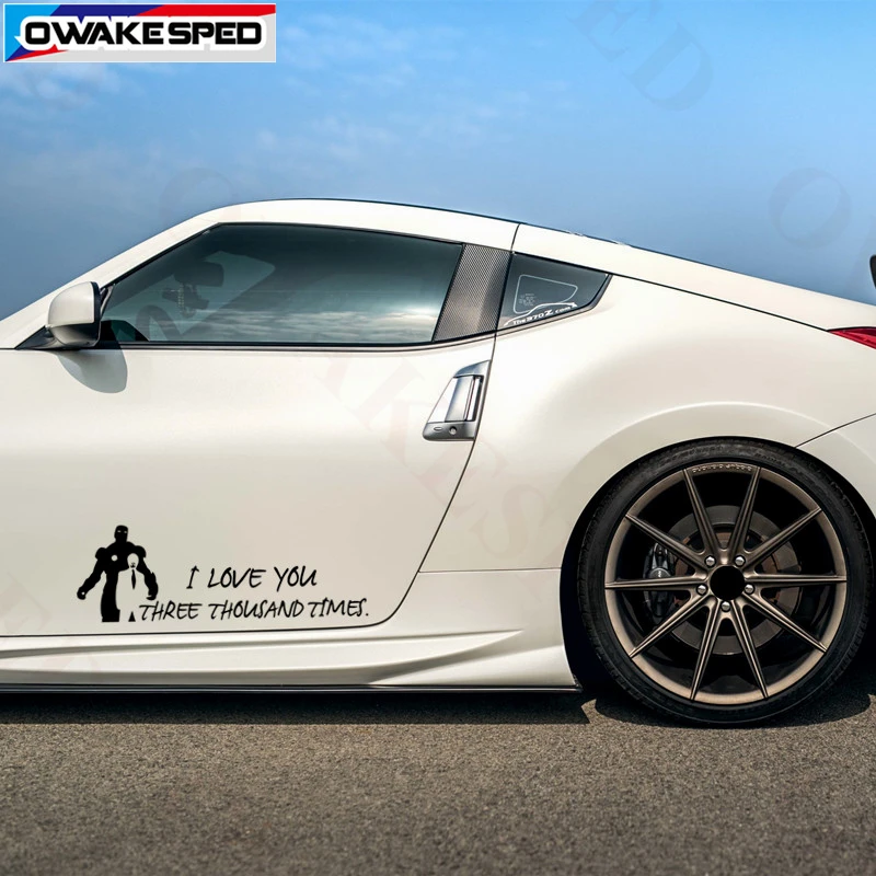 

2PCS I LOVE YOU THREE THOUSAND TIMES Movie Lines Pop Language Letters Decals Car Body Door Side Window Stickers Customized Decal