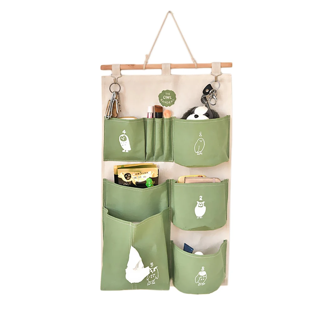  Cotton Linen Decorative Home Organizer Wall Door Pouch Holder Closet Hanging Storage Case Bag Child