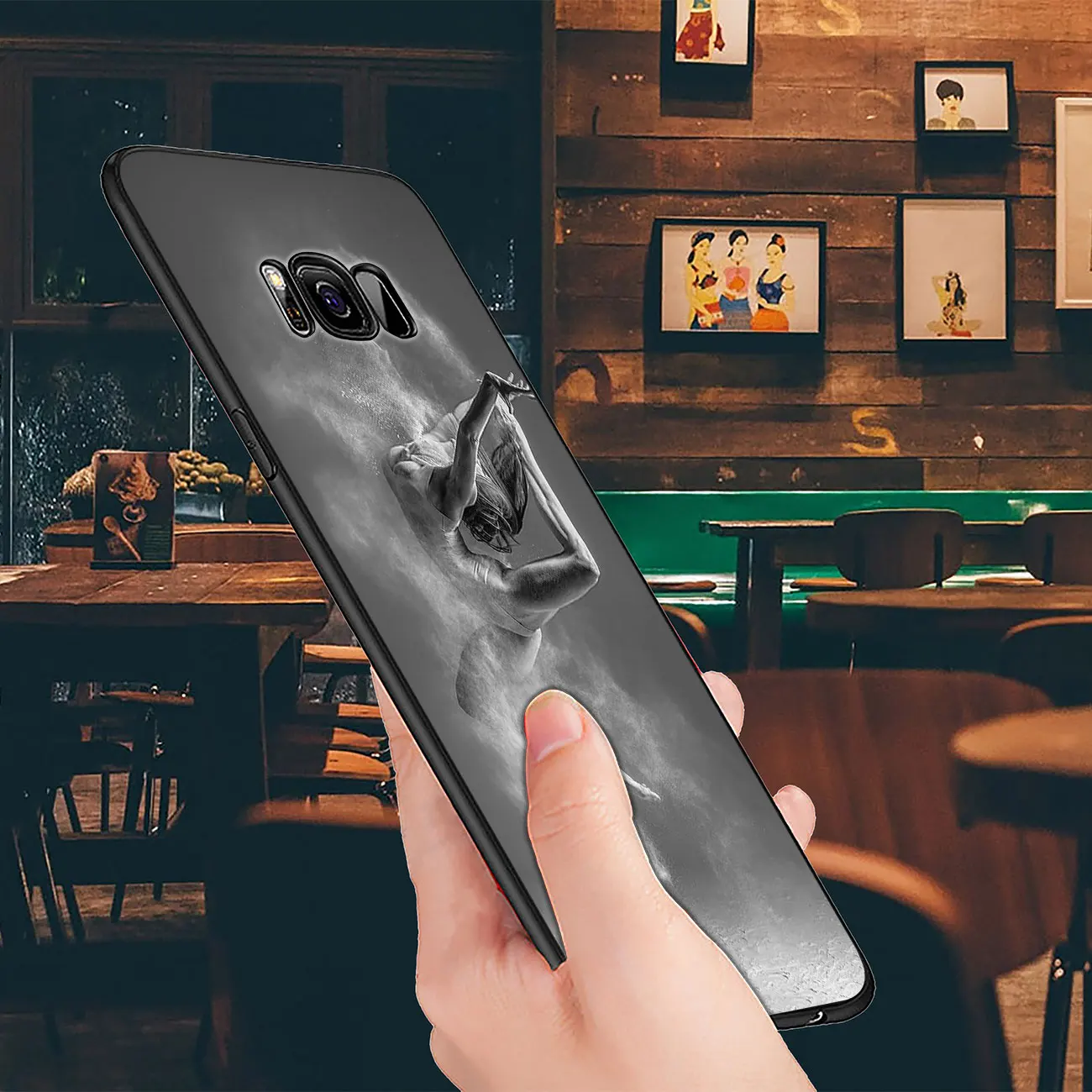 Мягкий силиконовый чехол для Samsung Galaxy S10 Plus S9 S8 S6 S7 Edge S10e с черным цветком|Бамперы| |