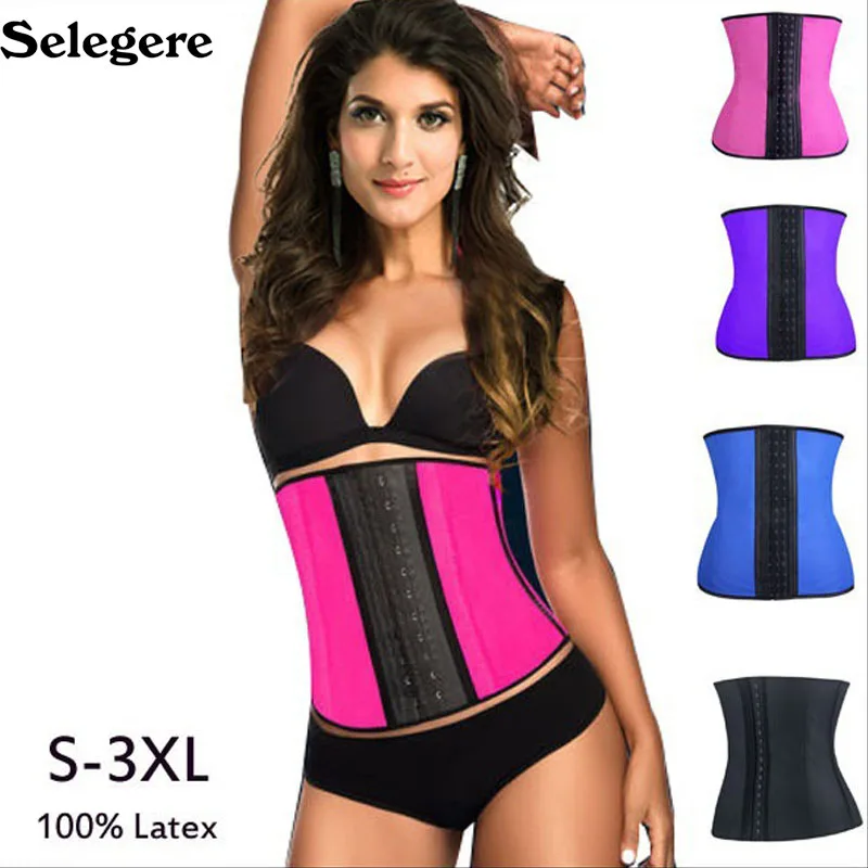 100 Latex waist trainer modeling strap corsets steel slimming sheath