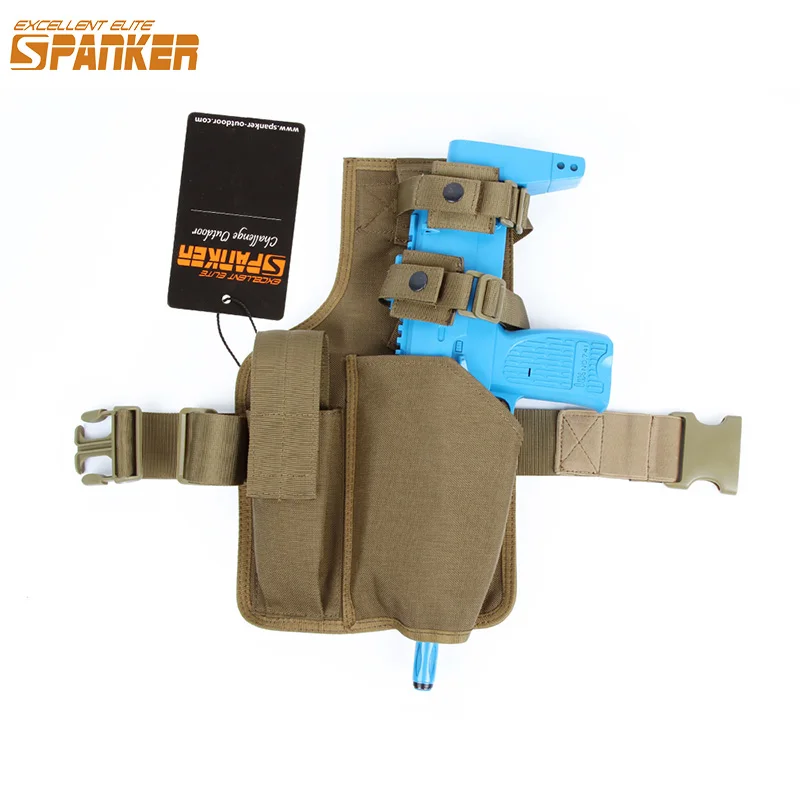

EXCELLENT ELITE SPANKER Outdoor Hunting MP7 Holster Military Utility Tactical Leg Clip Bag Leg Hanging Plate Magazine Pouch