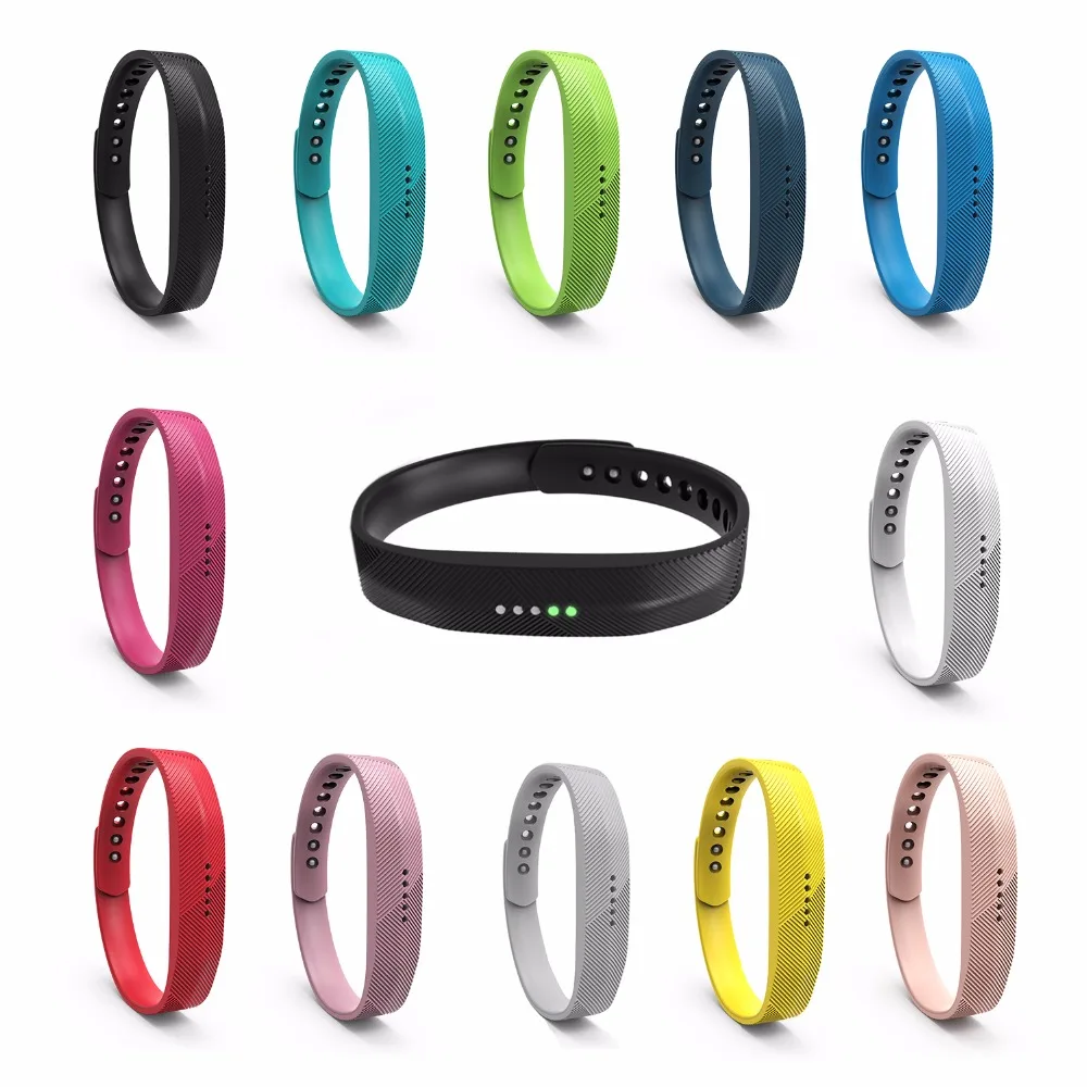 DHL 100 шт./лот резиновый сменный Браслет для часов Ремешок для Fitbit Flex 2 Flex2 браслет с металлической застежкой