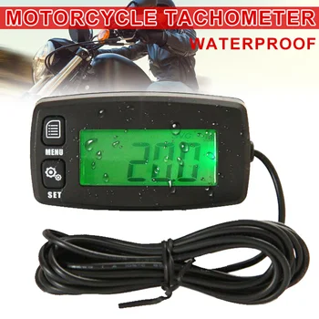 

Waterproof Tachometer Backlit Digital Display Hour Meter for Motocycle 2/4 Stroke Engines F-Best
