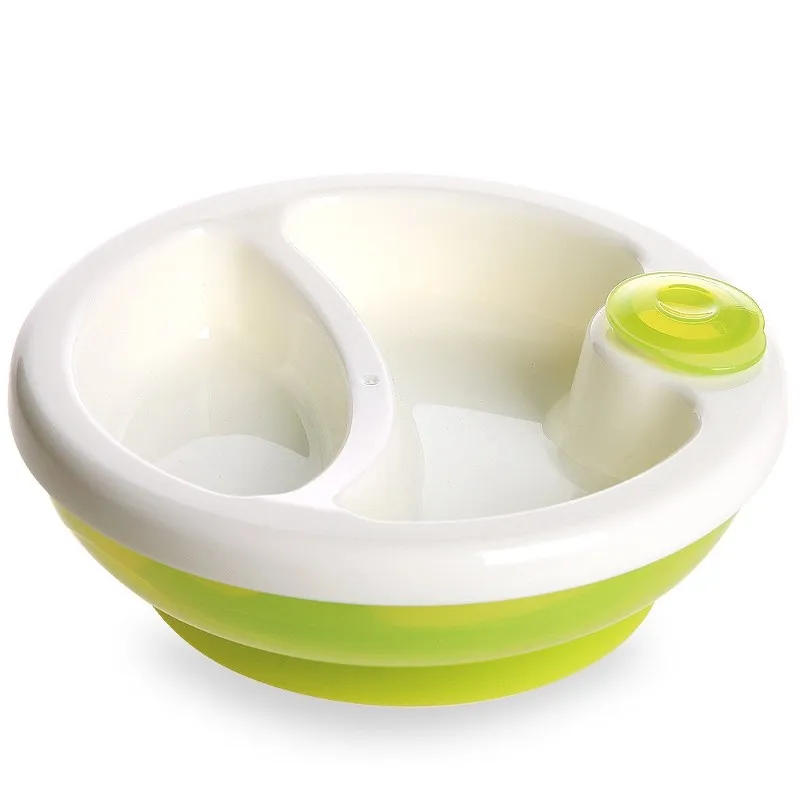 Baby Kids Insulation Bowl Food Warming Plate Tray Hot Water Injection