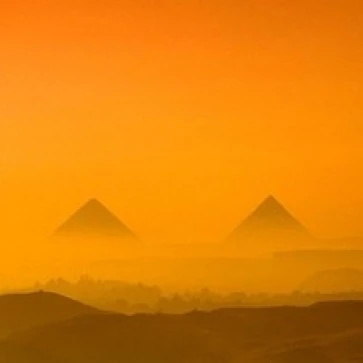 Pyramids at Giza  Khafre  Menkaure  Giza Plateau  Egypt Poster Print by Kenneth Garrett (36 x 24)