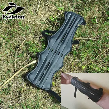 

Hunting crossbow Shooting Archery Arrow Leather 3 Strap Shooting Target Archery Arm Guard Protection Safe Strap Armband