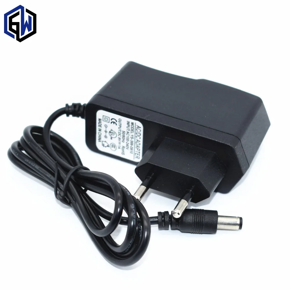 

1pcs AC 100V-240V Converter Adapter DC 9V 1A Power Supply EU Plug DC 5.5mm x 2.1mm 1000mA for UNO MEGA