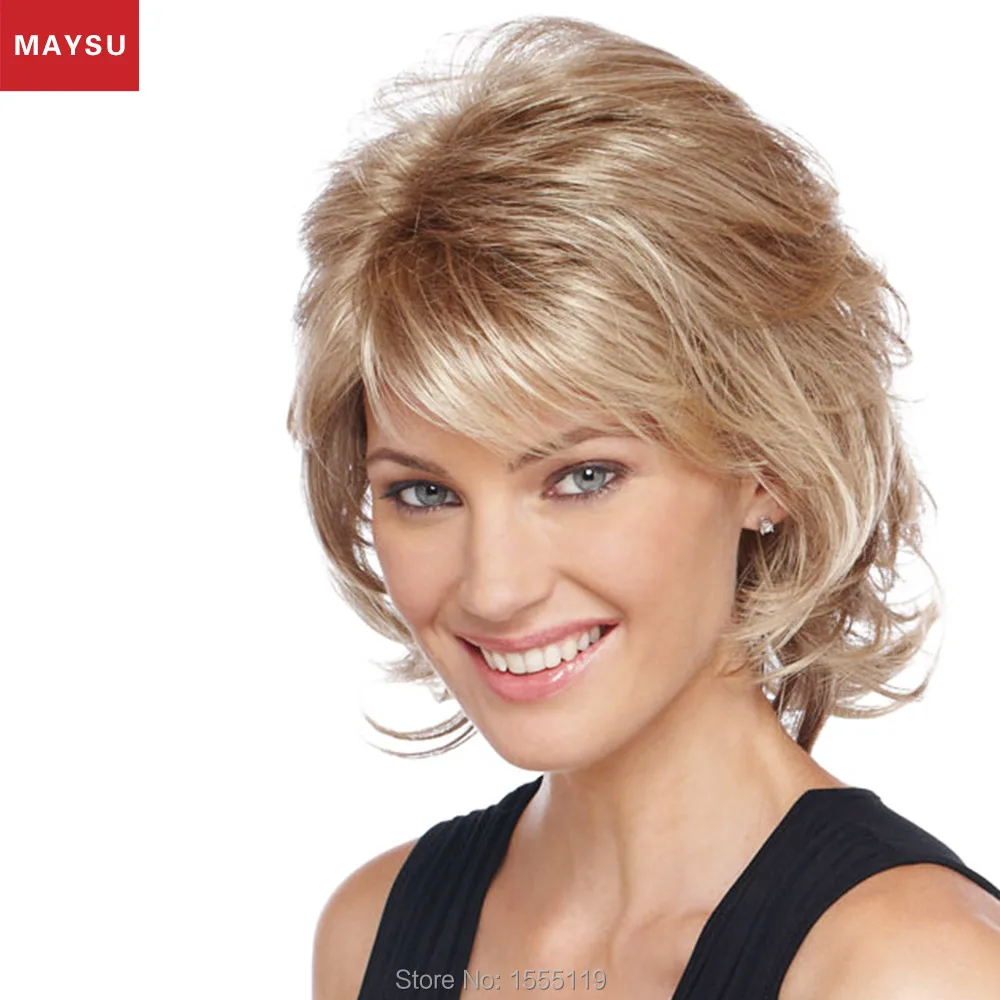 

Glamorous Trendy European Style Medium Curl Human Hair Wig For Women Elastic Cap Average Size Wig Mega Hair Can Be Customize