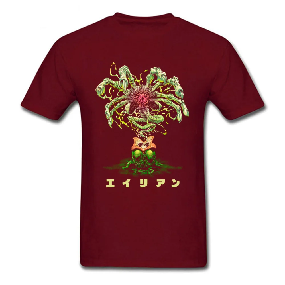 O-Neck ALIEN FACEHUGGER color version 100% Cotton Man T Shirts Hip hop Short Sleeve Tops T Shirt Funky cosie T Shirt ALIEN FACEHUGGER color version maroon