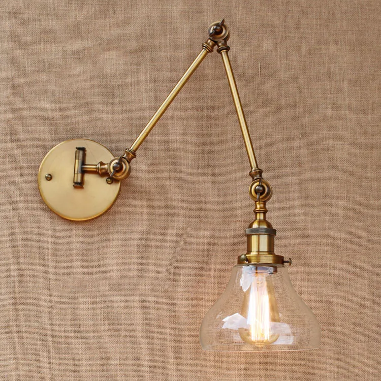 Настенный светильник винтажный латунный с длинным рукавом|applique led|wall lights glasswall light