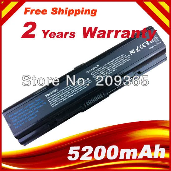 5200 мАч 6 ячеек Аккумулятор для ноутбука Toshiba Satellite A200 A205 A210 A215 L300 L450D L500 L505 A300 A500 PA3534U