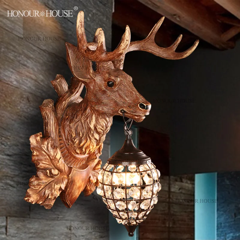 deer horn antler american stag antlers wall lamp fashion personality