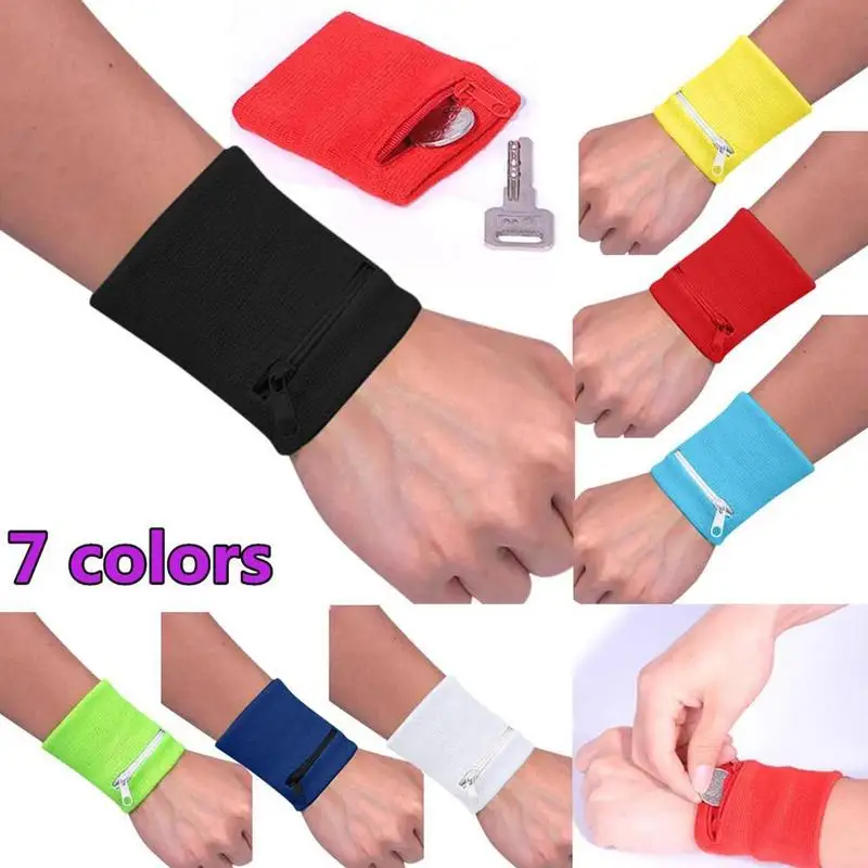 Zipper Wrist Wallet Pouch Band Zipper Running Travel Gym Cycling Safe Key Card Sports Bag Cotton Storage Comfortable For Running
