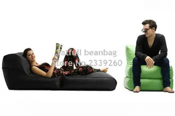

COVER ONLY,no filler -Black Folded up design bean bag chair,adults folding seat sofa beds, 2 in 1 multifunction portable sofa