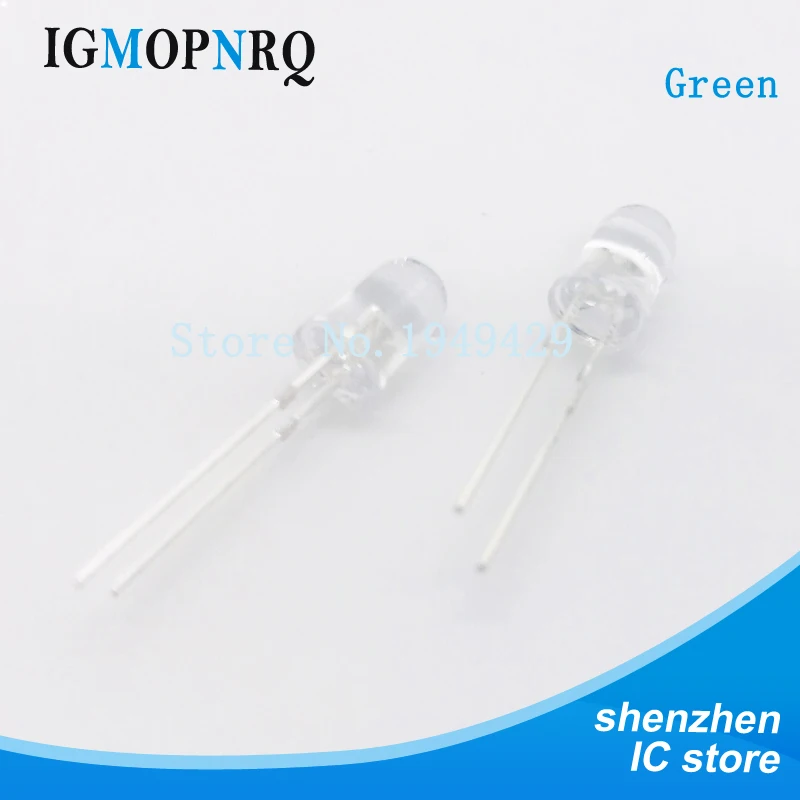 

200PCS/Lot 5mm Round Green LED Diode Super Water Clear LED Light Lamp Green color New