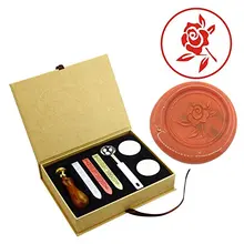 Роза цветочный Воск печать Марки комплект пользовательские приглашения свадьба конверт уплотнительная Воск Марки Латунь голову