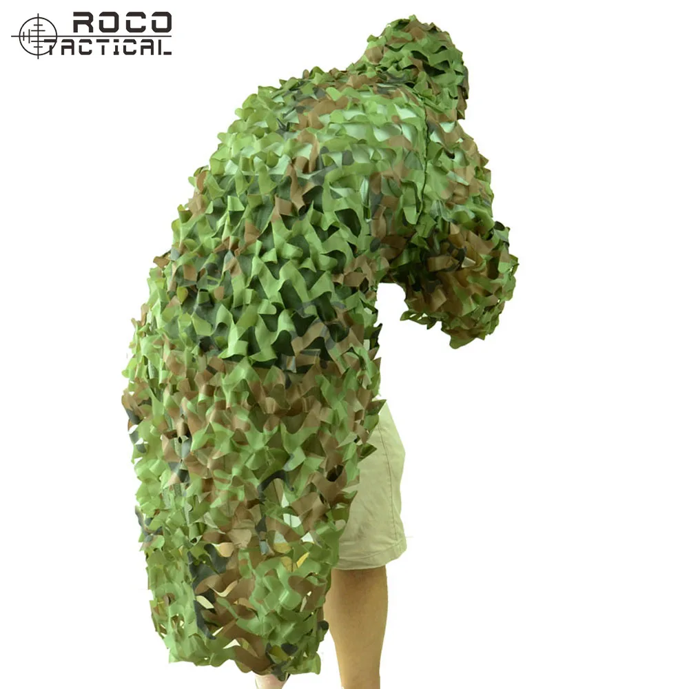 ROCOTACTICAL Тактический снайперский Ghillie костюм камуфляж охота 3D Армии США рейнджер Ghillie пончо для страйкбола Пейнтбол Лесной