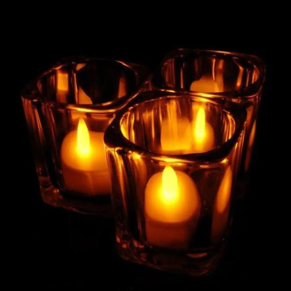 6 шт./компл. светодиодный Чай светильник свечи реалистичные Батарея-приведенный в действие беспламенные Свечи одежда для свадьбы, дня рождения украшения свечи# T2