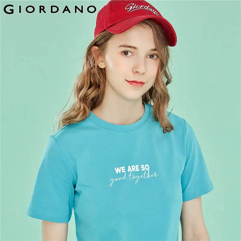 Футболка Giordano Женская с коротким рукавом и принтом | одежда