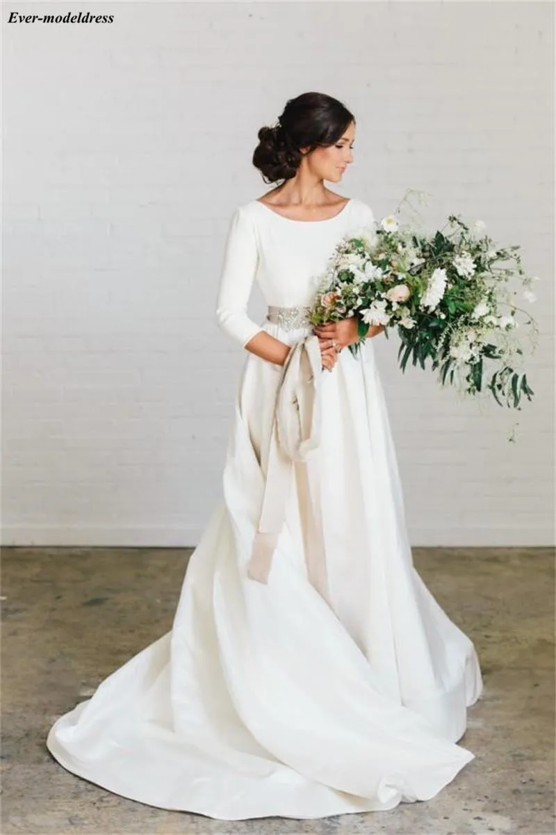 34-sleeves-satin-wedding-dresses-with-beaded-crystals-belt_