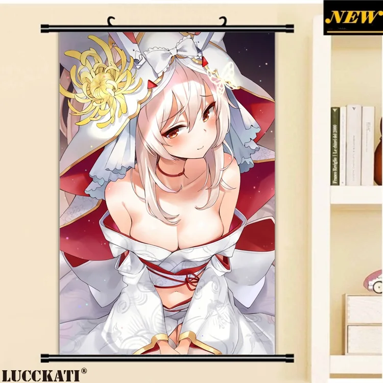 

40X60CM Azur Lane Bilan Hangxian Game cameltoe sexy loli cartoon anime cloth wall picture mural poster scroll canvas painting 11