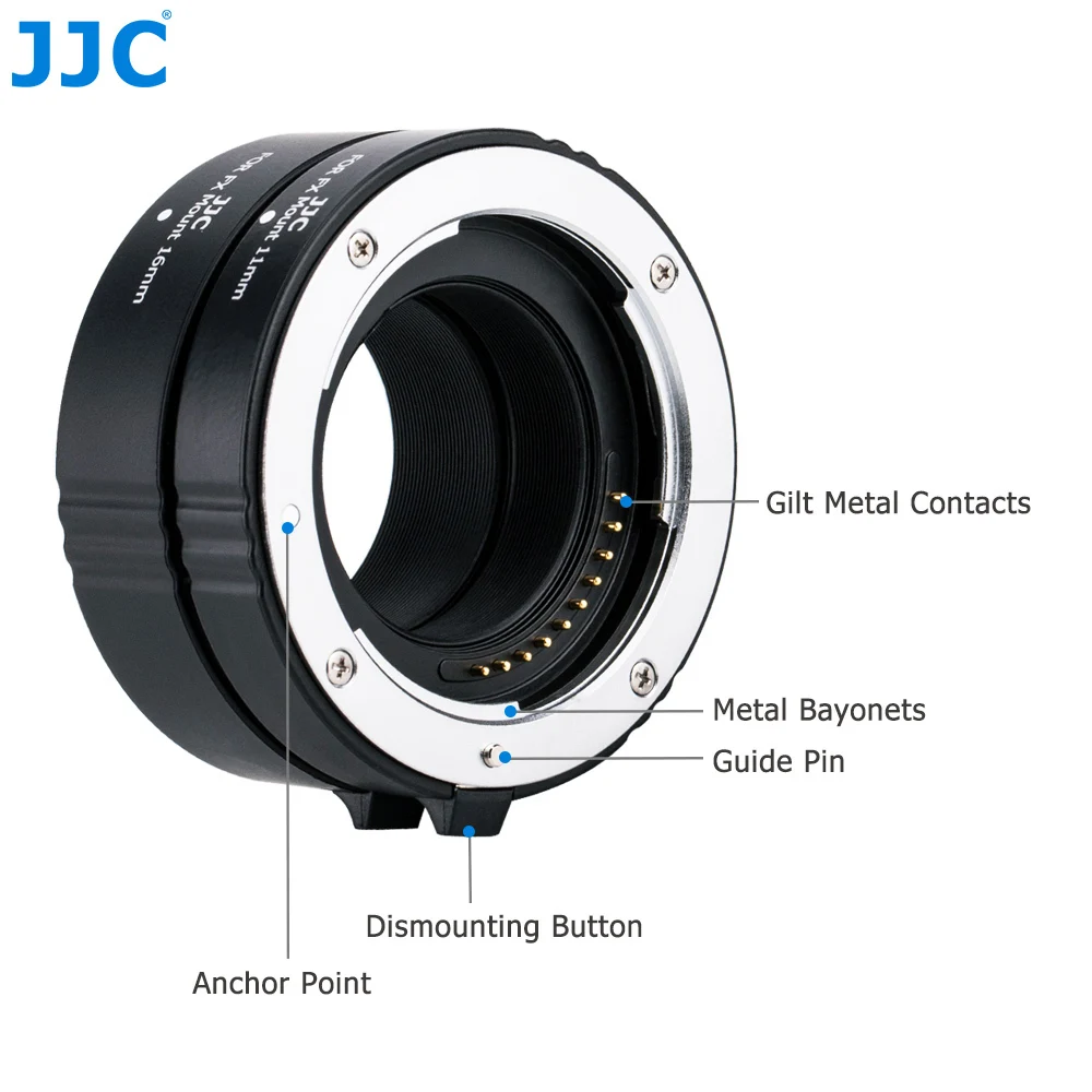 JJC металлическое переходное кольцо с автофокусом, автоматическое Удлинительное Кольцо для объектива Fujifilm X Mount 11 мм 16 мм, переходное кольцо