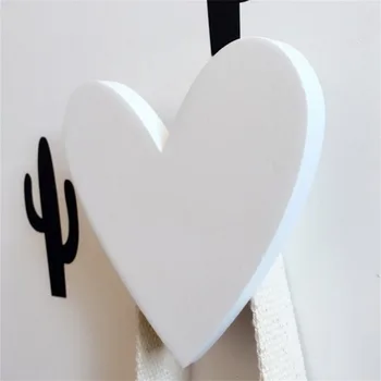 Wooden Heart Shaped Hook Decorative Home Wall Hanger Hook Decor PinkWhite 83*8*55mm Wooden Heart Shaped Hook Decorative Home Wall Hanger Hook Decor PinkWhite 83*8*55mm