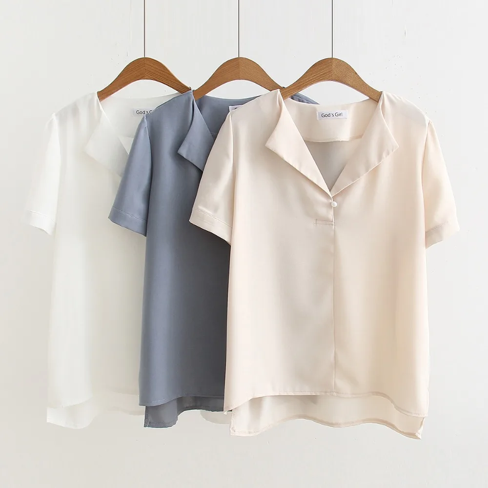 2019 جديد الصلبة قميص مكتب سيدة حقق الشيفون ارتداء زر يصل الديكور قصيرة الأكمام بلوزة الأنثوية الربيع الساخن بيع T8D523M 2019 جديد الصلبة قميص مكتب سيدة حقق الشيفون ارتداء زر يصل الديكور قصيرة الأكمام بلوزة الأنثوية الربيع الساخن بيع T8D523M