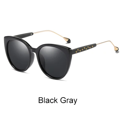 Ralferty солнцезащитные очки-звездочки женские поляризованные UV400 Солнцезащитные очки женские градиентные линзы кошачий глаз солнцезащитные очки женские оттенки солнцезащитные очки D201950 - Цвет линз: Black Gray