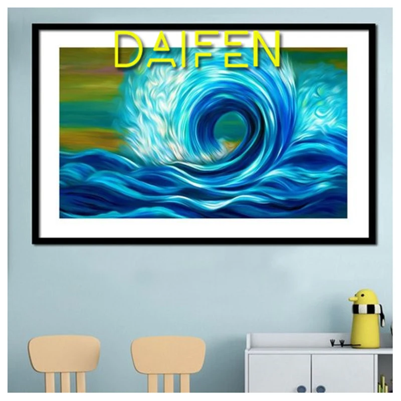 

DIY 3D Diamond painting Full Square Diamond embroidery Cross stitch Waves Water flower tornado Full Round Diamond mosaic
