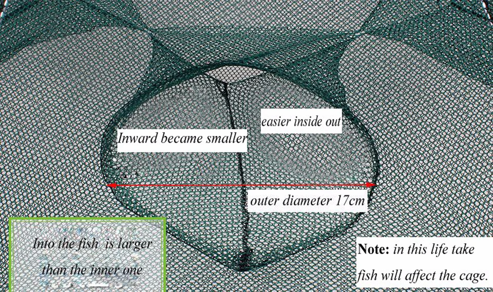 WALK FISH усиленная 4-16 отверстия Автоматическая рыболовная сеть креветка клетка нейлон складной Краб Ловушка для рыбы литая сеть литая Складная Рыболовная