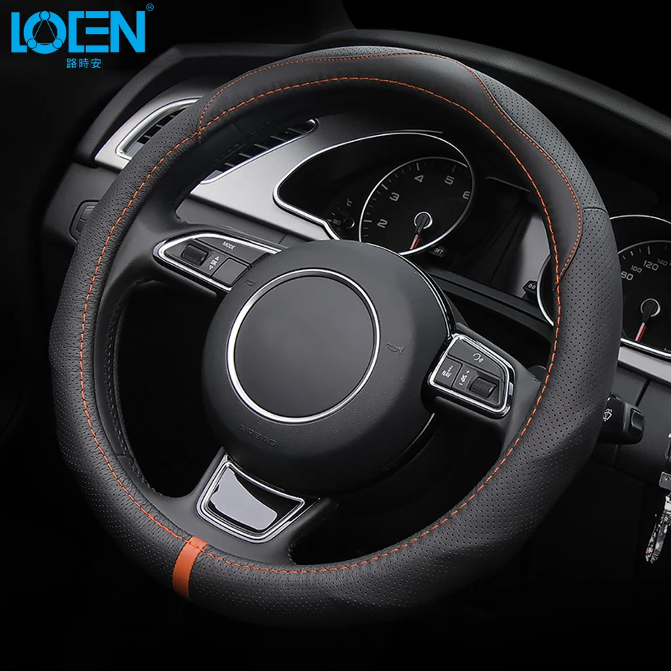 New Arrival Breatable Leather Car Steering Wheel Cover Antislip