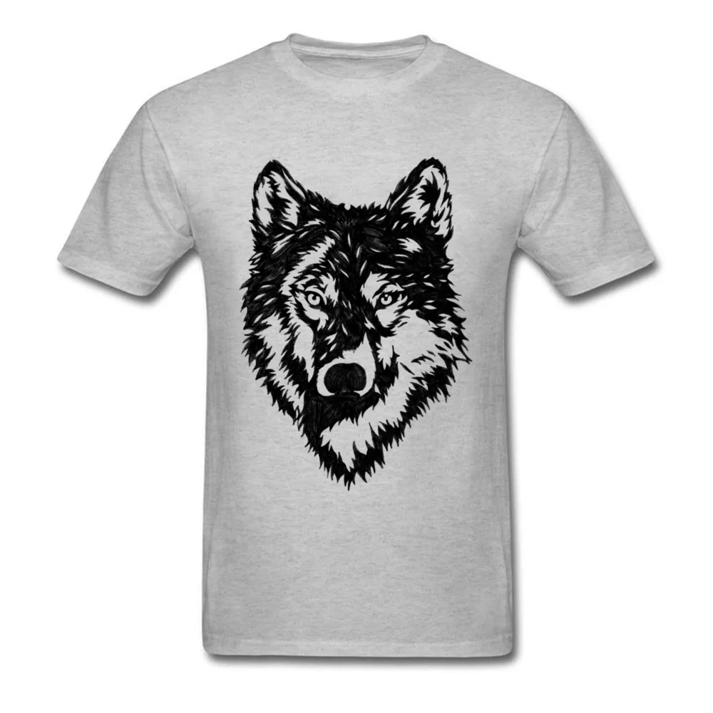 The Wolf One Custom Autumn 100% Cotton Fabric O Neck Men Tops & Tees Custom Sweatshirts 2018 Short Sleeve T Shirt The Wolf One grey