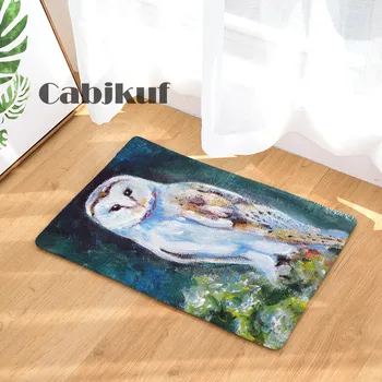 

High Quality New Oil Painting owl Bird Print Carpets Bathroon Mats Anti-Slip Rugs