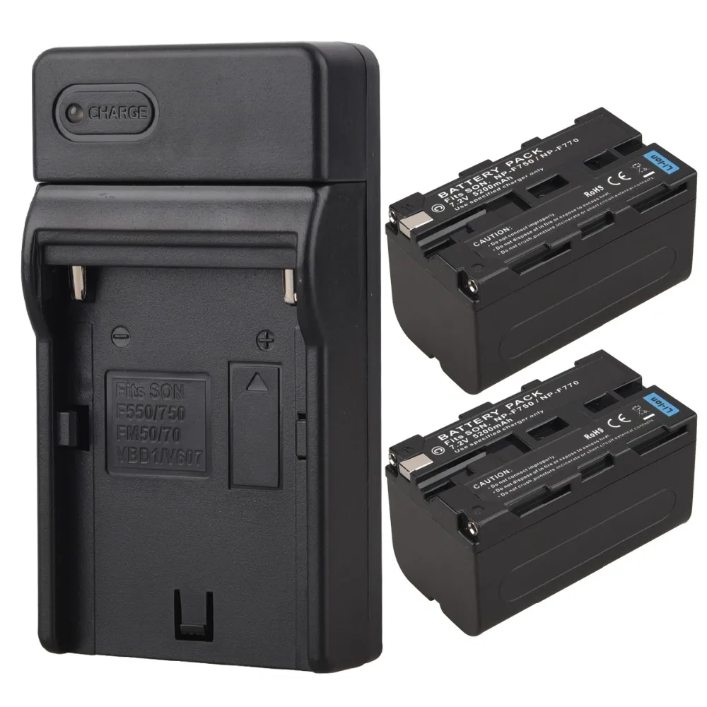 

5200mAh NP-F750 forNP-F770 NP F750 NP F770 Replacement Digital Camera Battery+USB Charger for Sony NP-F750 NP-F770