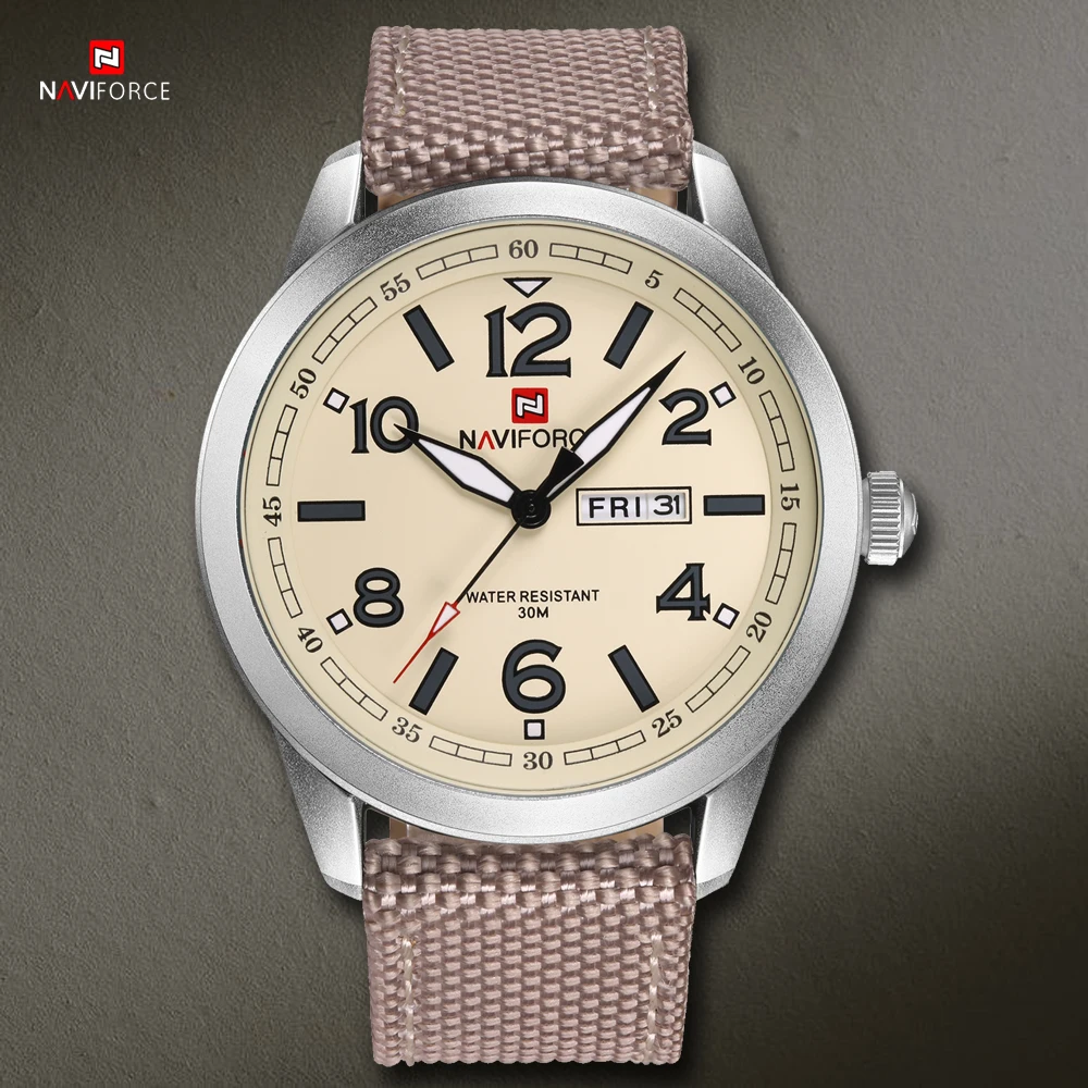 NAVIFORCE Топ люксовый бренд холст кварцевые часы для мужчин модные повседневные часы мужские спортивные наручные часы Мужские часы Relogio Masculino