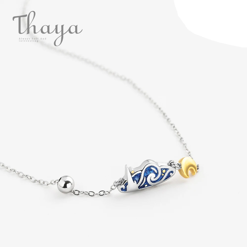 Thaya s925 серебро изумруд Ван Гог ожерелье блестящее небо Золотая Луна Звезда