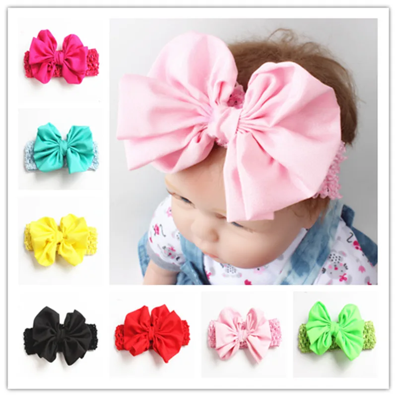 New Fashion 8colors Big bowknot Headband Baby girls Bow hair band