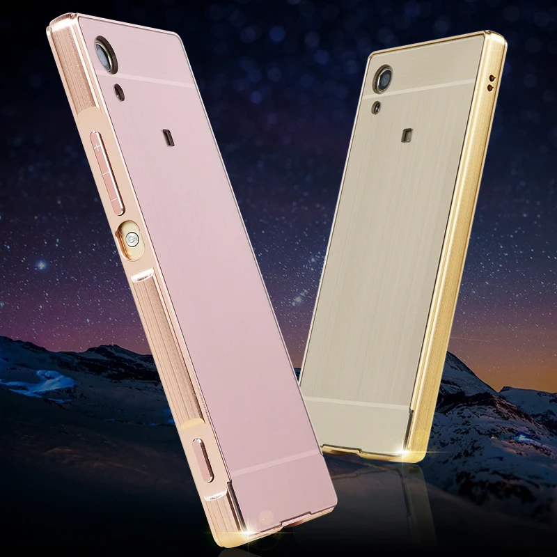 

For Sony Xperia XA Case For Sony XA Brushed Back Cover Hard Case with Plating Metal Frame Case for Sony Xperia XA Case F3113