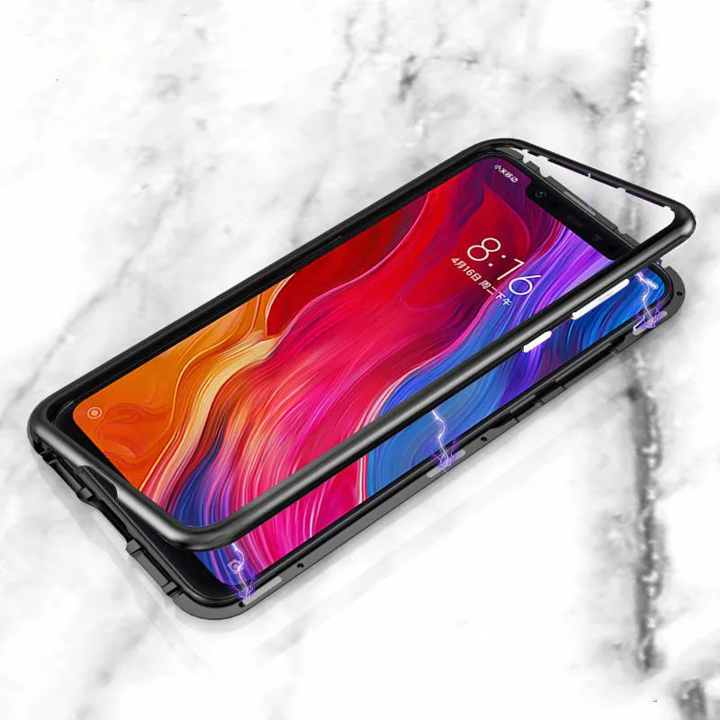 Магнитный адсорбционный чехол для Xiaomi Mi 8 SE P20 Lite Nova 3 3i металлическая рамка корпус