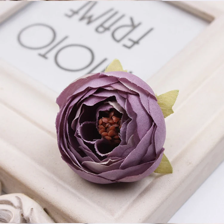 10pcs/lot 5cm Mini Rose Peony Head Silk Artificial Flower For Wedding Home Decoration DIY Wreath Scrapbook Gift Box Craft Flower