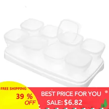 8x70ml Baby Box Weaning Food Storage Containers Freezing Cubes Feeding Pots Tray Storage Gruel Rice BPA Free  For Kids Childern