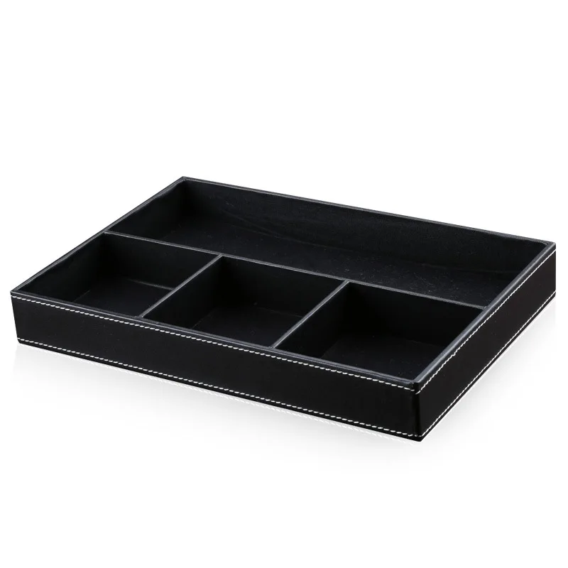 

Luxury PU Leather Desk Makeup Organizer Box Sundries Cosmetics Jewelry Organizer Box Case Holder Home Storage Boxes