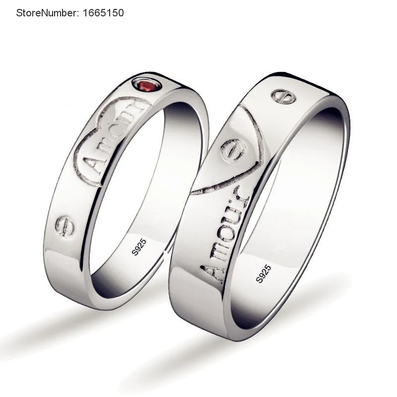 2015 Free Shippng Sterling Silver Jewelry Romantic Love Ring For Mens And Women Silver Rings